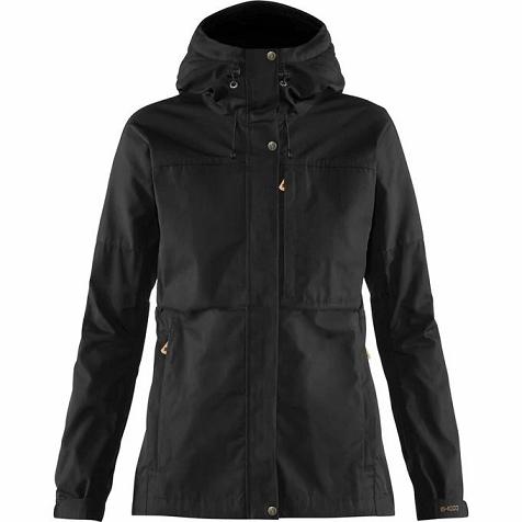 Fjällräven Women Kaipak Wind Jacket Black PH138034 Philippines